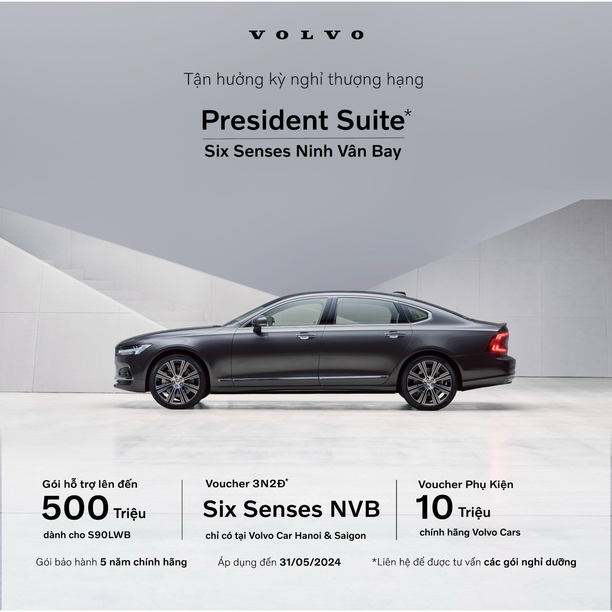 Tận hưởng kỳ nghỉ thượng hạng cùng Volvo S90L và Six Senses Ninh Vân Bay